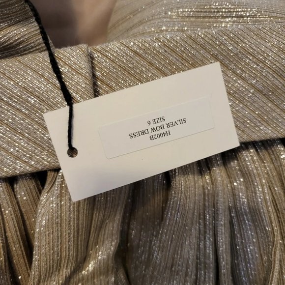 NWT Taupe Silver Contrarian Backless Bow Dress Taylor Swift 6 - Picture 3 of 3